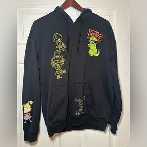 Nickelodeon Rugrats Hoodie Sweatshirt‎ L Hooded graphic dinosaur reptar.